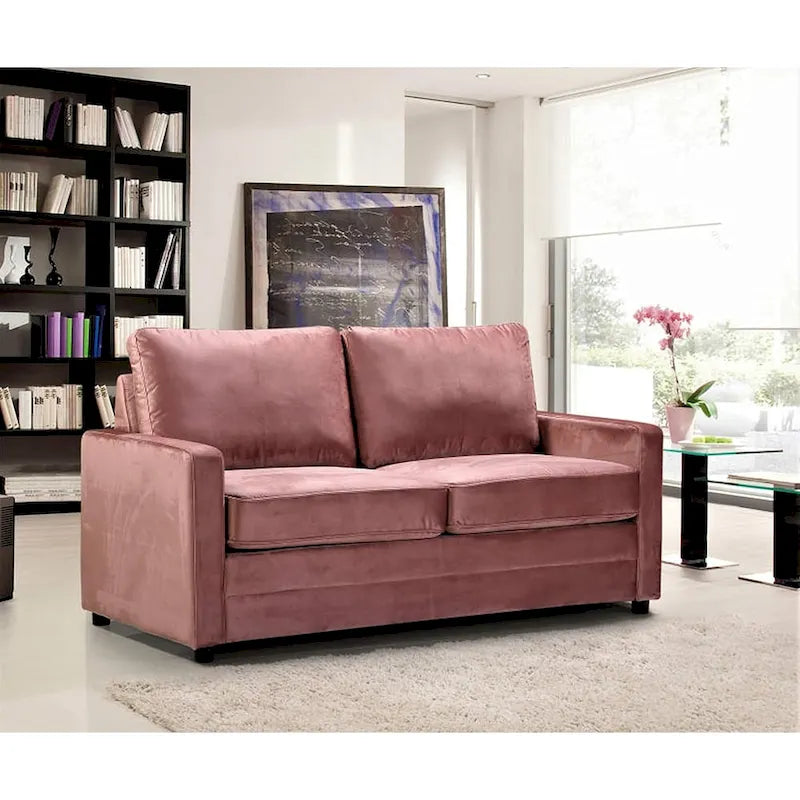 Canapé convertible en velours avec accoudoirs carrés de 70 pouces