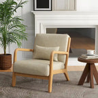 Fauteuil d'appoint rembourré de style Mid-Century Modern avec structure en bois