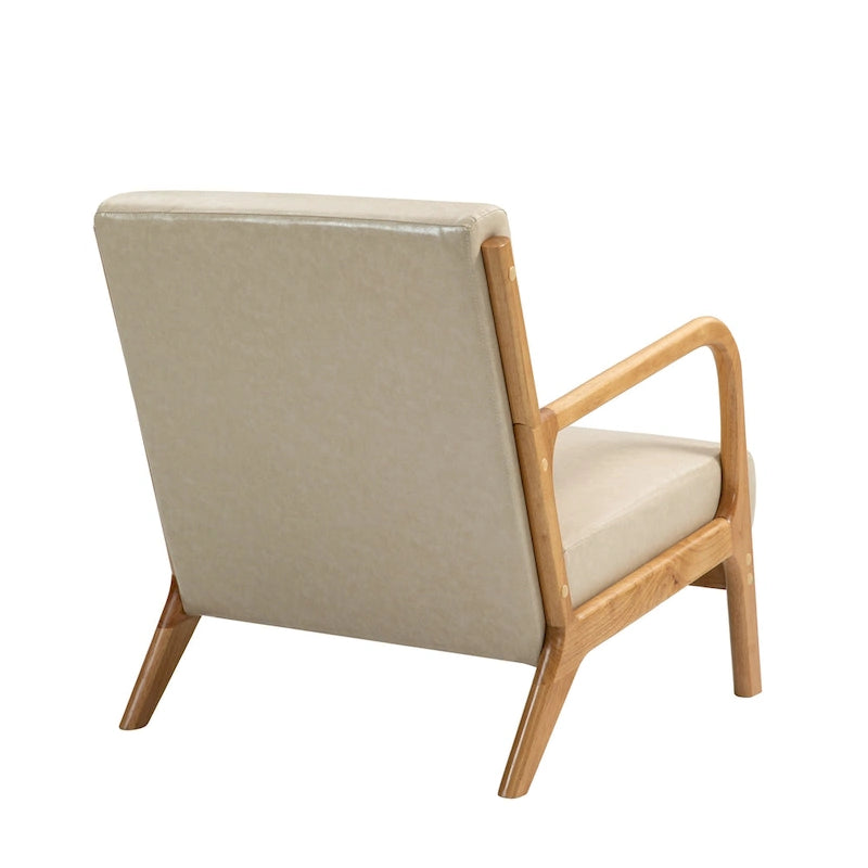 Fauteuil d'appoint rembourré de style Mid-Century Modern avec structure en bois