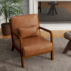 Fauteuil d'appoint rembourré de style Mid-Century Modern avec structure en bois