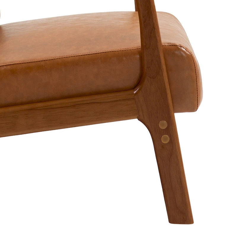 Fauteuil d'appoint rembourré de style Mid-Century Modern avec structure en bois