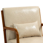 Fauteuil d'appoint rembourré de style Mid-Century Modern avec structure en bois