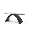 Table basse ovale moderne de 47 pouces avec plateau en verre