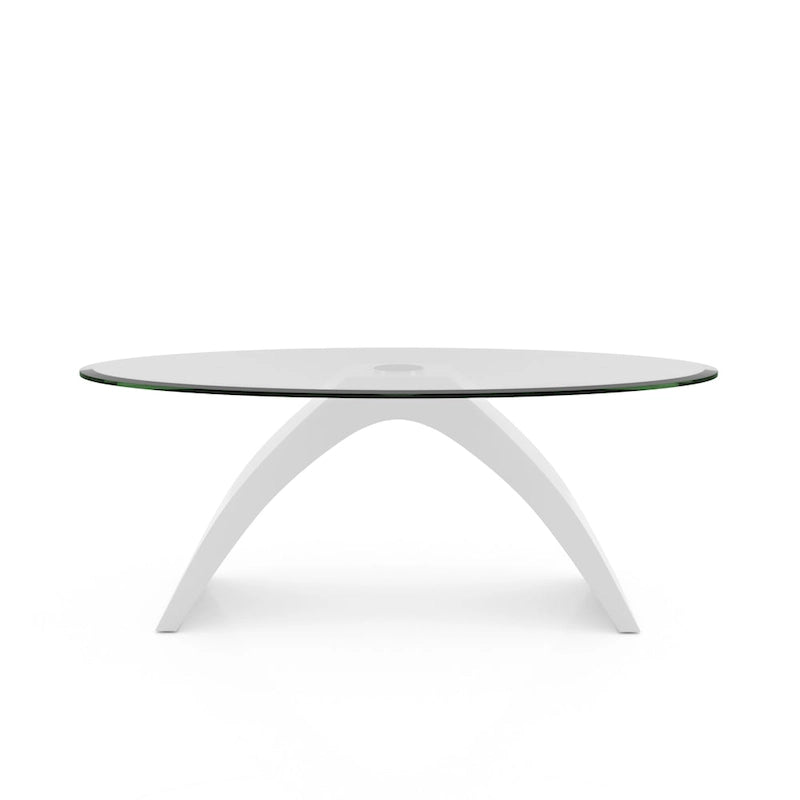 Table basse ovale moderne de 47 pouces avec plateau en verre