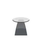 Table basse ovale moderne de 47 pouces avec plateau en verre