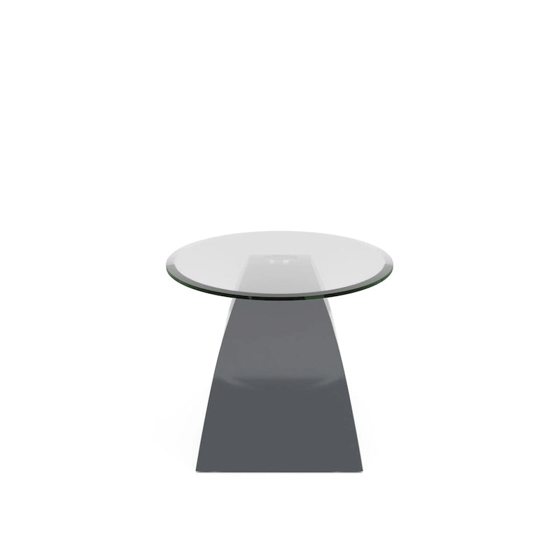 Table basse ovale moderne de 47 pouces avec plateau en verre
