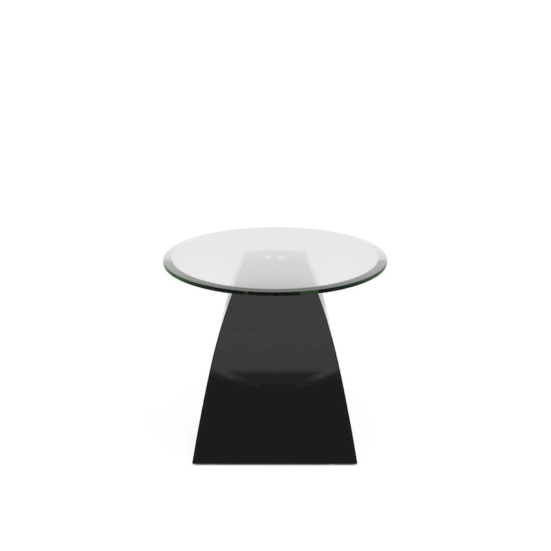 Table basse ovale moderne de 47 pouces avec plateau en verre
