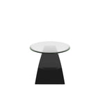 Table basse ovale moderne de 47 pouces avec plateau en verre