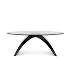 Table basse ovale moderne de 47 pouces avec plateau en verre