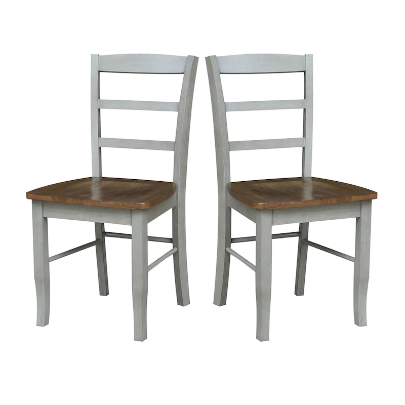 Chaises de salle à manger à dossier échelle en bois massif