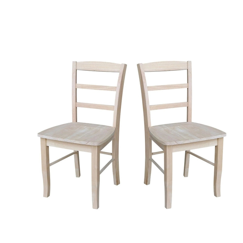 Chaises de salle à manger à dossier échelle en bois massif