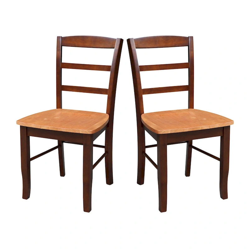 Chaises de salle à manger à dossier échelle en bois massif