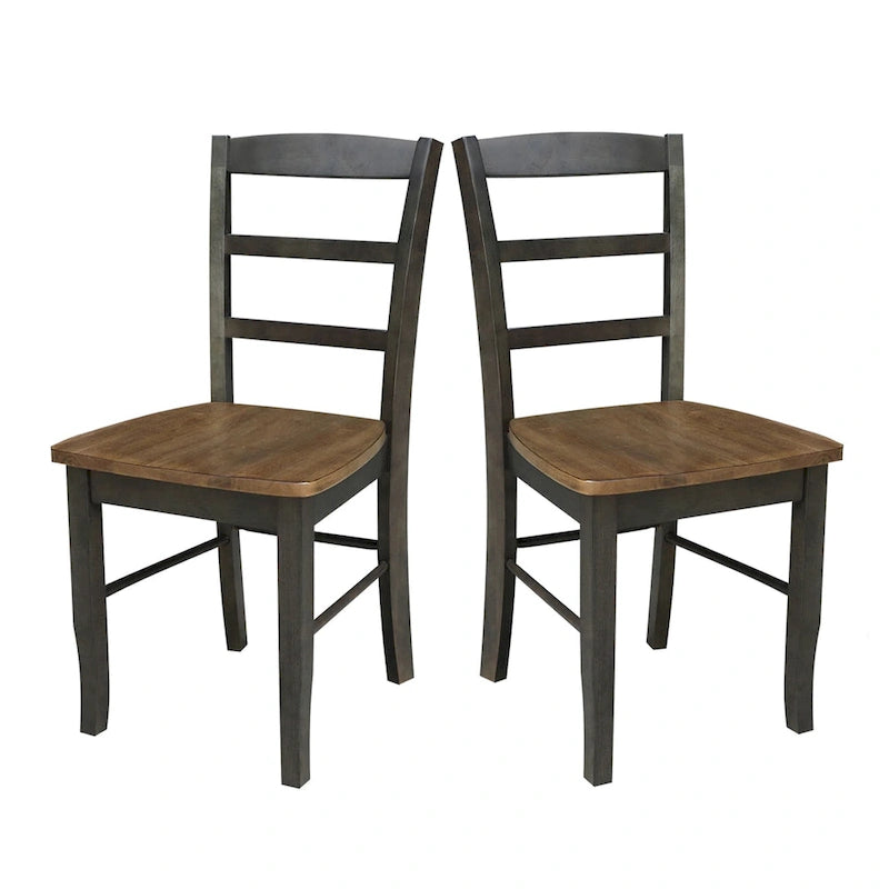 Chaises de salle à manger à dossier échelle en bois massif