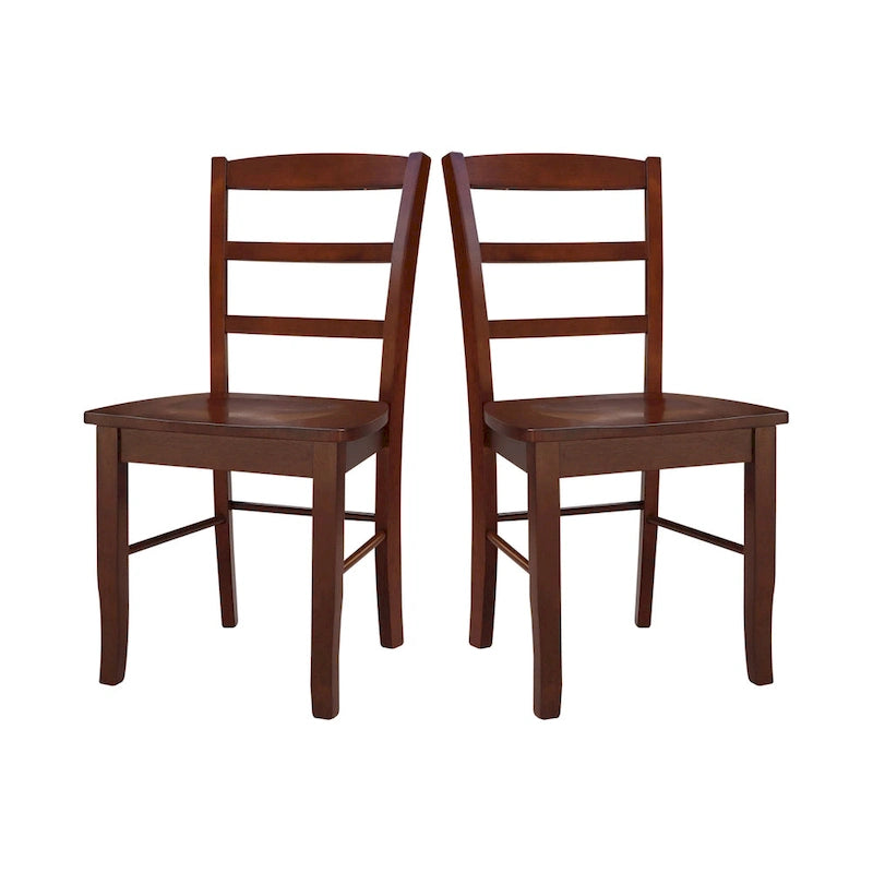 Chaises de salle à manger à dossier échelle en bois massif