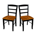 Chaises de salle à manger à dossier échelle en bois massif