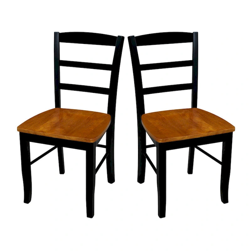 Chaises de salle à manger à dossier échelle en bois massif