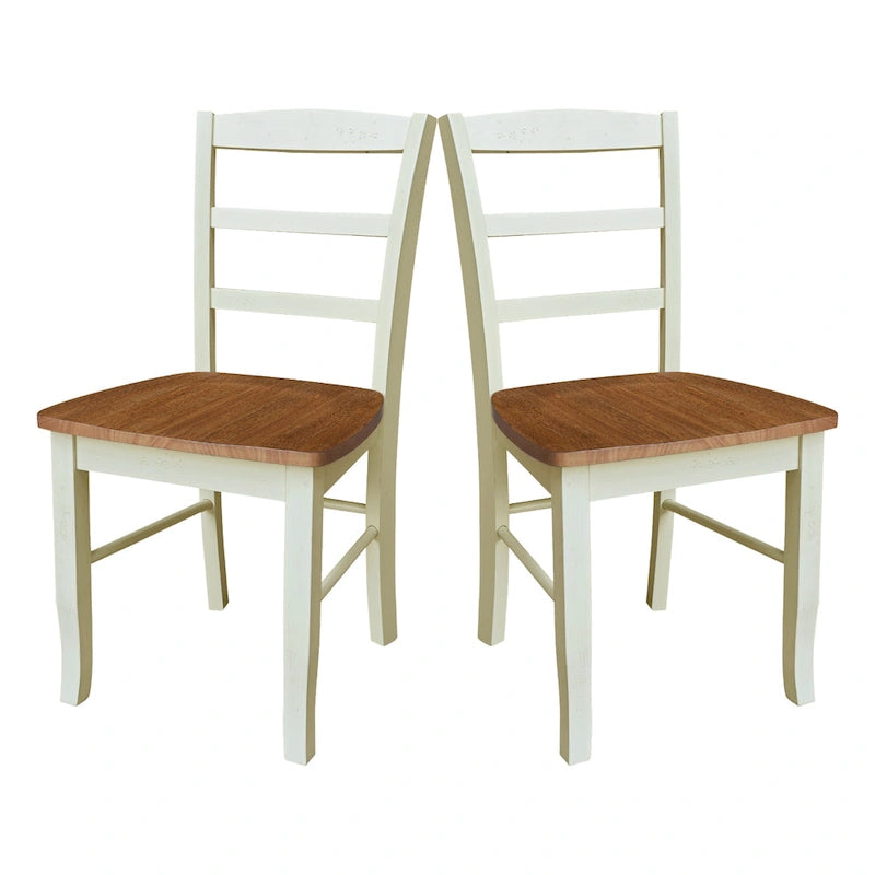 Chaises de salle à manger à dossier échelle en bois massif