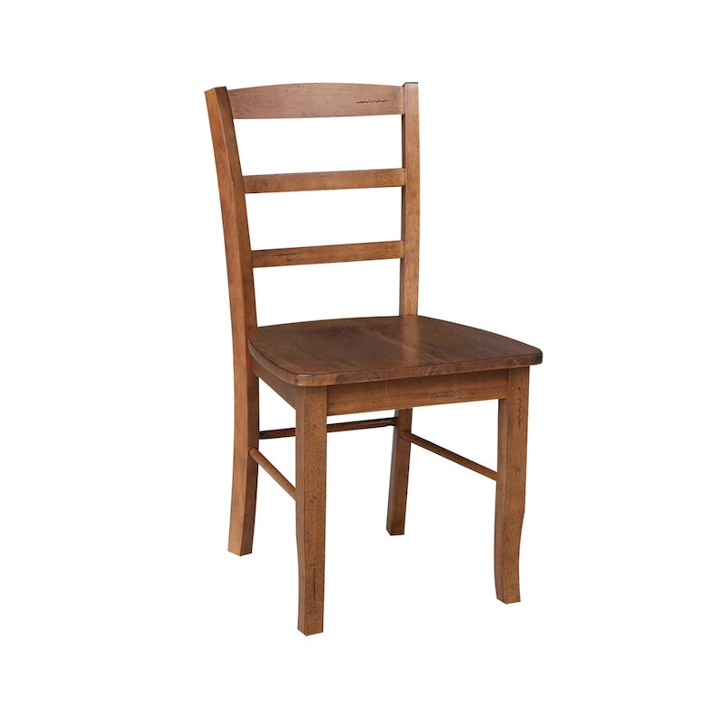 Chaises de salle à manger à dossier échelle en bois massif