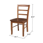 Chaises de salle à manger à dossier échelle en bois massif