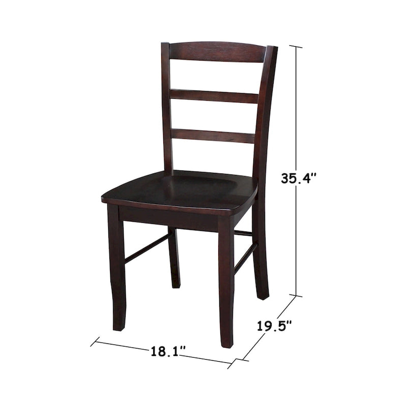 Chaises de salle à manger à dossier échelle en bois massif