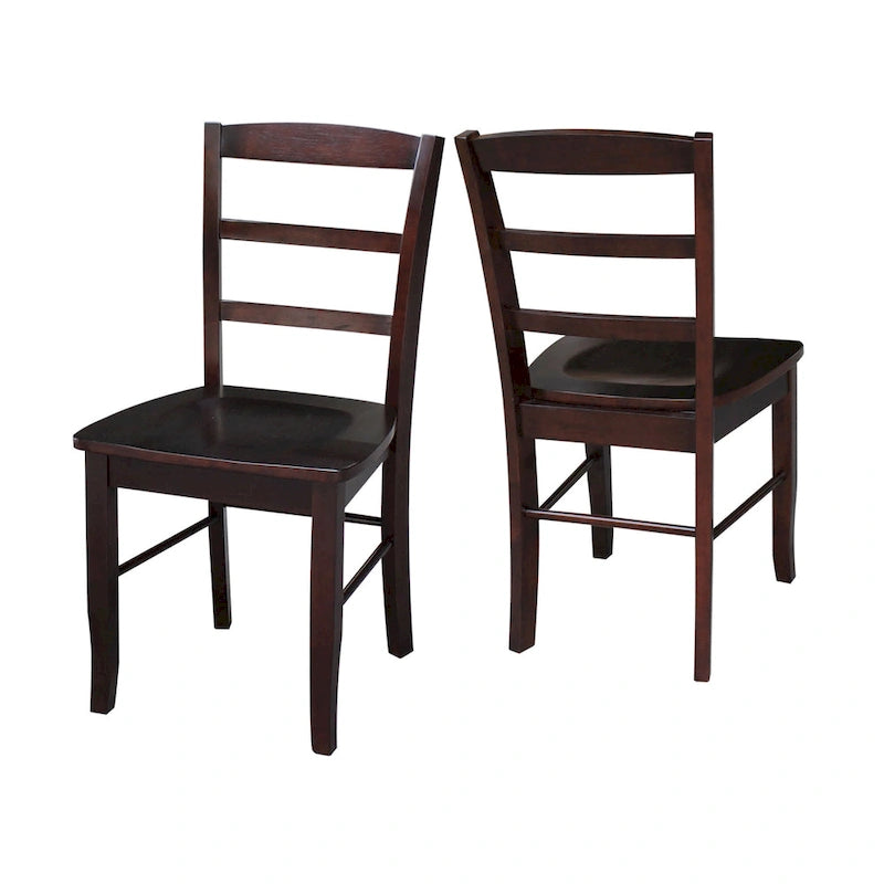 Chaises de salle à manger à dossier échelle en bois massif