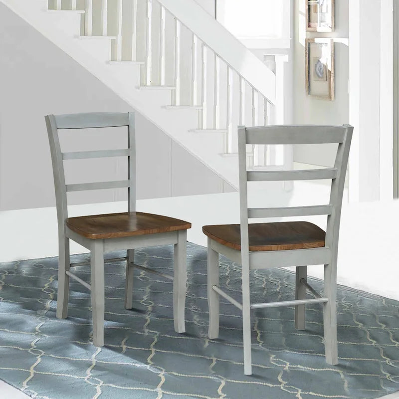 Chaises de salle à manger à dossier échelle en bois massif