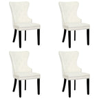 Chaise de salle à manger capitonnée à dossier haut avec clous décoratifs et anneaux de tirage
