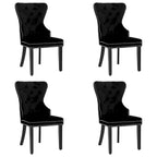 Chaise de salle à manger capitonnée à dossier haut avec clous décoratifs et anneaux de tirage