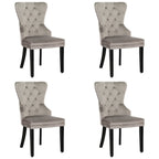 Chaise de salle à manger capitonnée à dossier haut avec clous décoratifs et anneaux de tirage