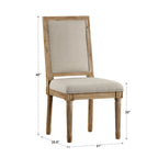 Chaises de salle à manger rectangulaires en lin