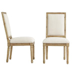 Chaises de salle à manger rectangulaires en lin