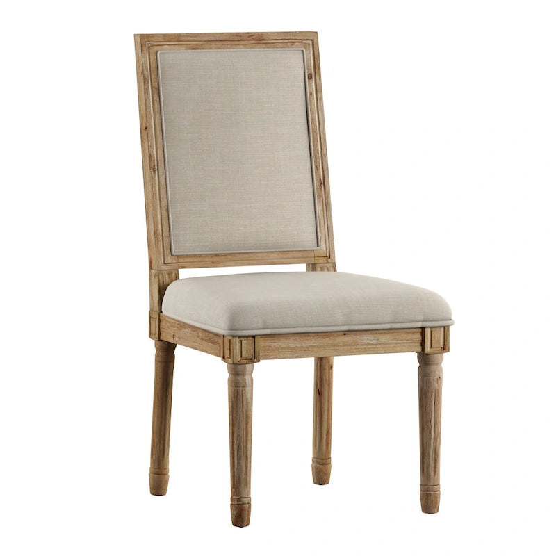 Chaises de salle à manger rectangulaires en lin