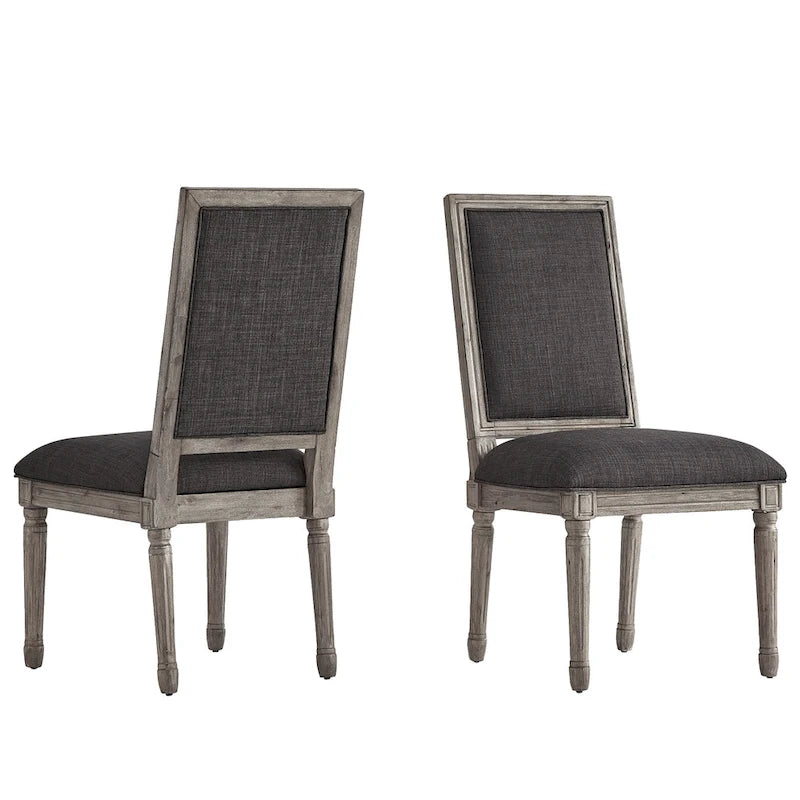 Chaises de salle à manger rectangulaires en lin