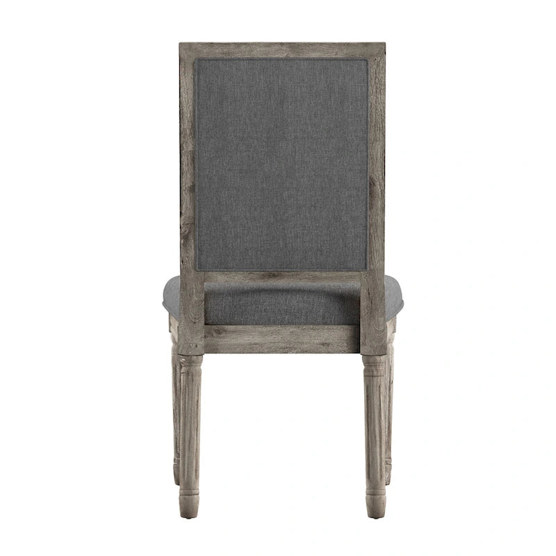 Chaises de salle à manger rectangulaires en lin