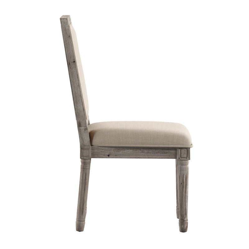 Chaises de salle à manger rectangulaires en lin