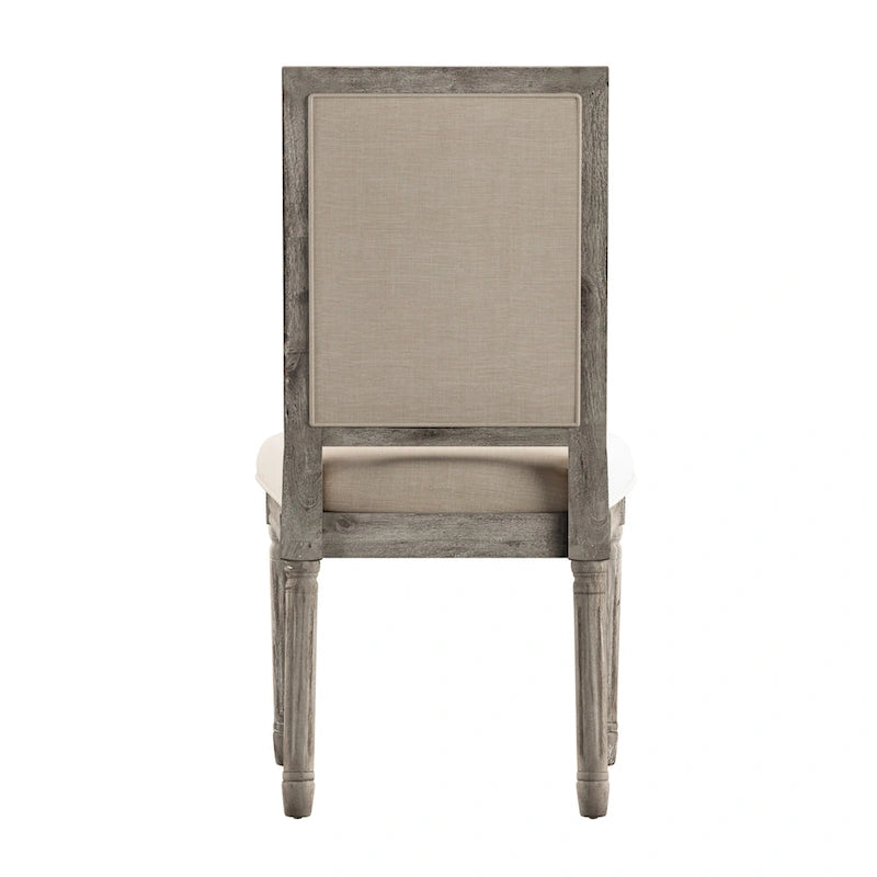Chaises de salle à manger rectangulaires en lin