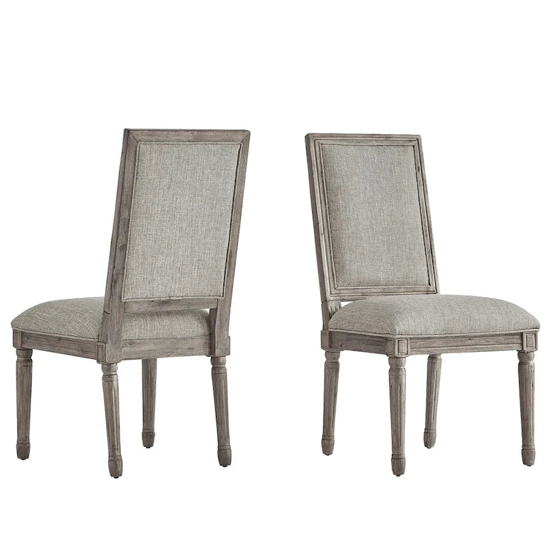 Chaises de salle à manger rectangulaires en lin