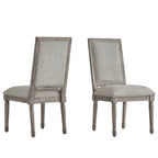 Chaises de salle à manger rectangulaires en lin