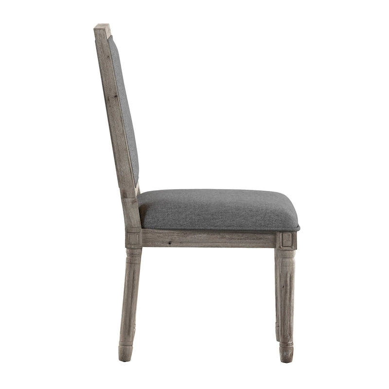 Chaises de salle à manger rectangulaires en lin