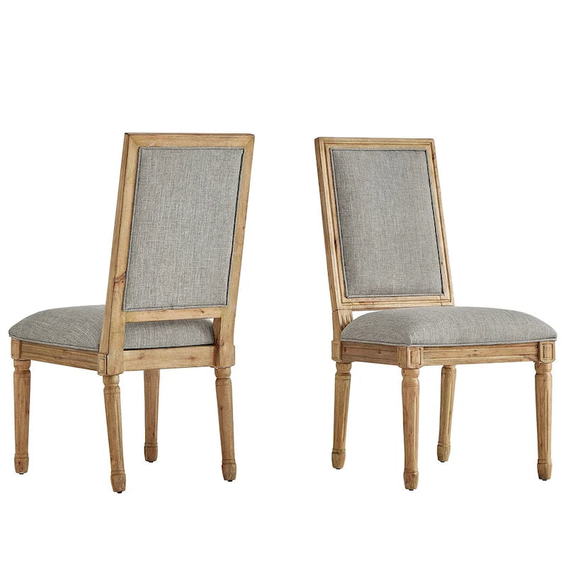 Chaises de salle à manger rectangulaires en lin