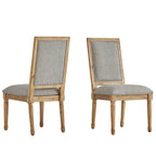 Chaises de salle à manger rectangulaires en lin