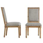 Chaises de salle à manger rectangulaires en lin