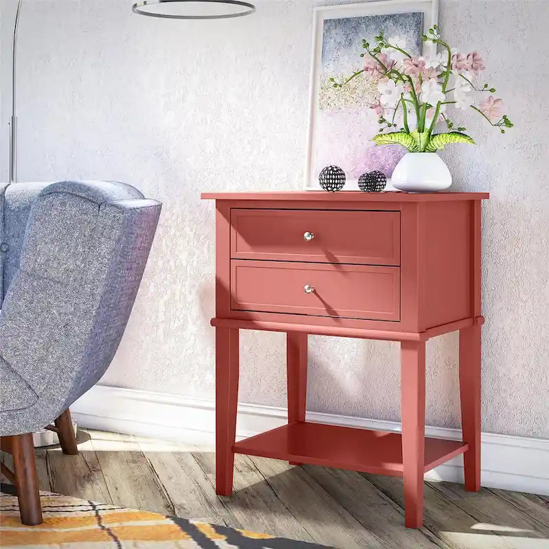 Table d'appoint avec 2 tiroirs