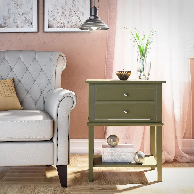 Table d'appoint avec 2 tiroirs