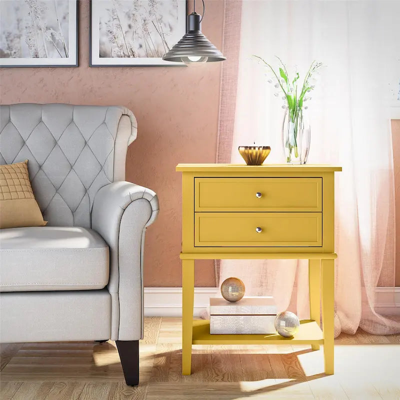 Table d'appoint avec 2 tiroirs