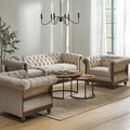 Canapé de salon en tissu et fauteuils d'appoint