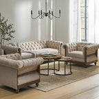 Canapé de salon en tissu et fauteuils d'appoint