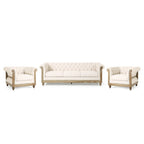 Canapé de salon en tissu et fauteuils d'appoint