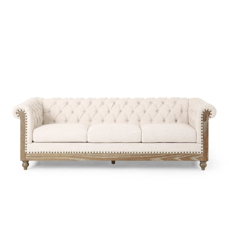 Canapé de salon en tissu et fauteuils d'appoint