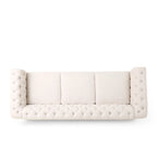 Canapé de salon en tissu et fauteuils d'appoint